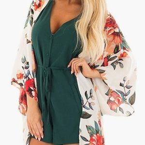 Floral Kimono Cardigan Summer Sheer Swimwear Beach